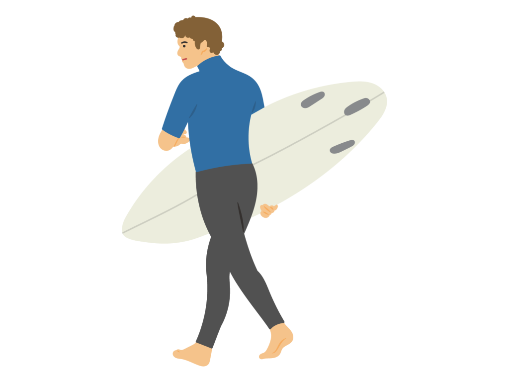 サーフィンする男性