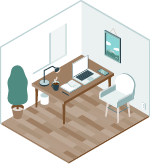 仕事部屋のイラスト